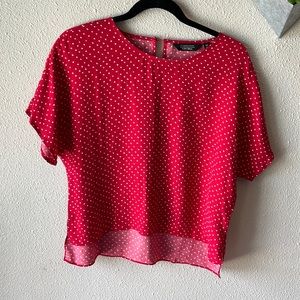 & Other Stories Los Angeles Red white blouse size 8